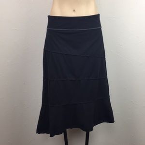 Athleta Black Asymetrical Midi Skirt Flowy Small